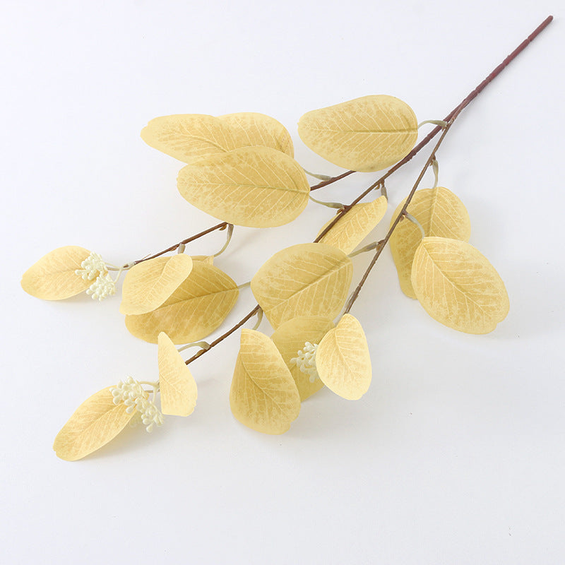 21 Inch Artificial Autumn Leaves Eucalyptus Stems with Seeds, 10 Pcs Fall Floral Arrangement Decor