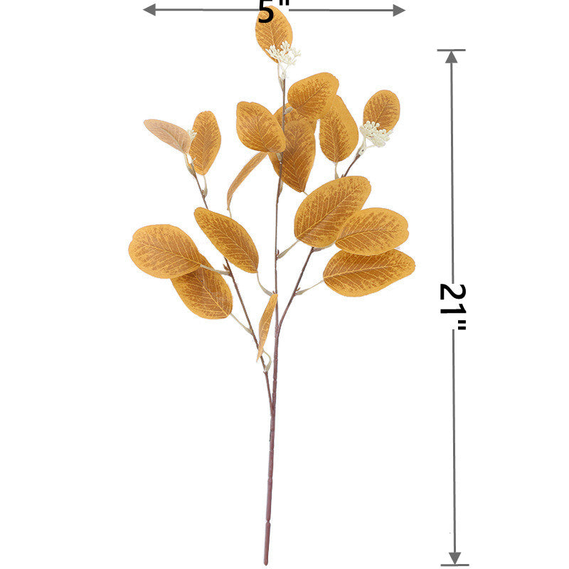 21 Inch Artificial Autumn Leaves Eucalyptus Stems with Seeds, 10 Pcs Fall Floral Arrangement Decor