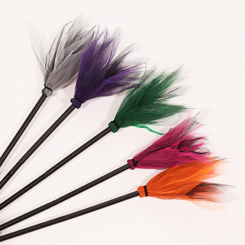 5 Pcs 35 Inch Artificial Witches Broomsticks for Halloween Wreath DIY Arrangements