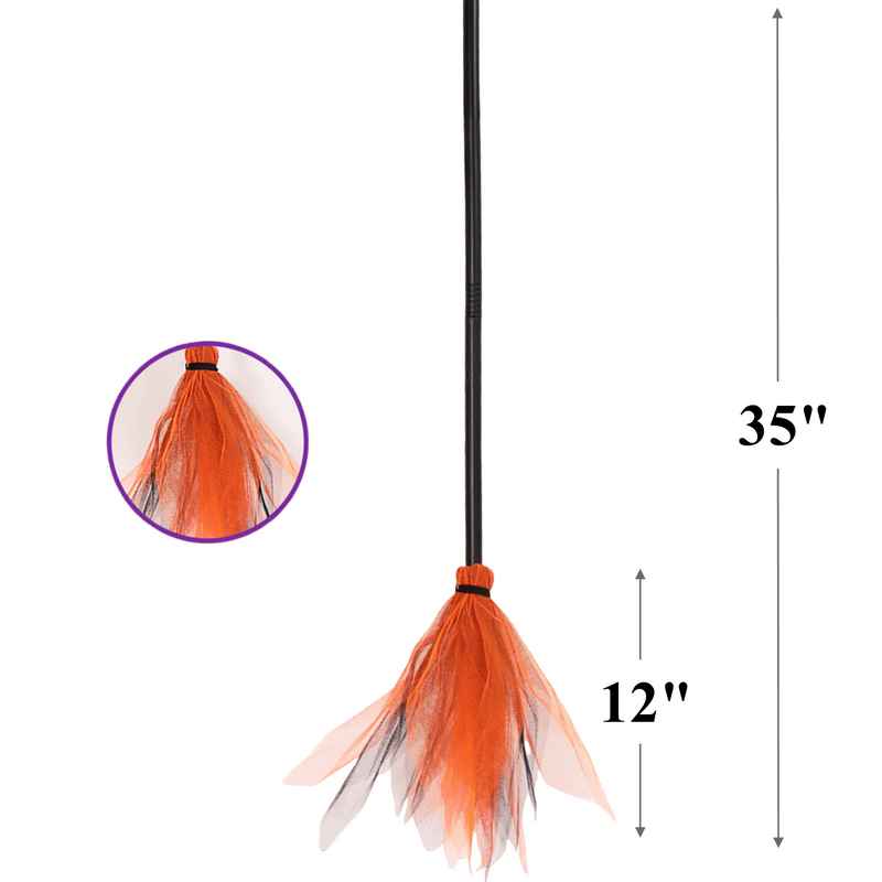 5 Pcs 35 Inch Artificial Witches Broomsticks for Halloween Wreath DIY Arrangements