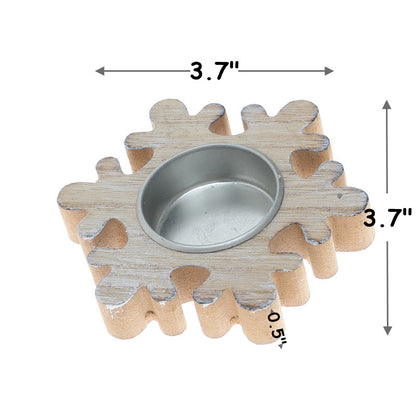 Bulk Set of 3 Wooden Christmas Candle Holder Wholesale