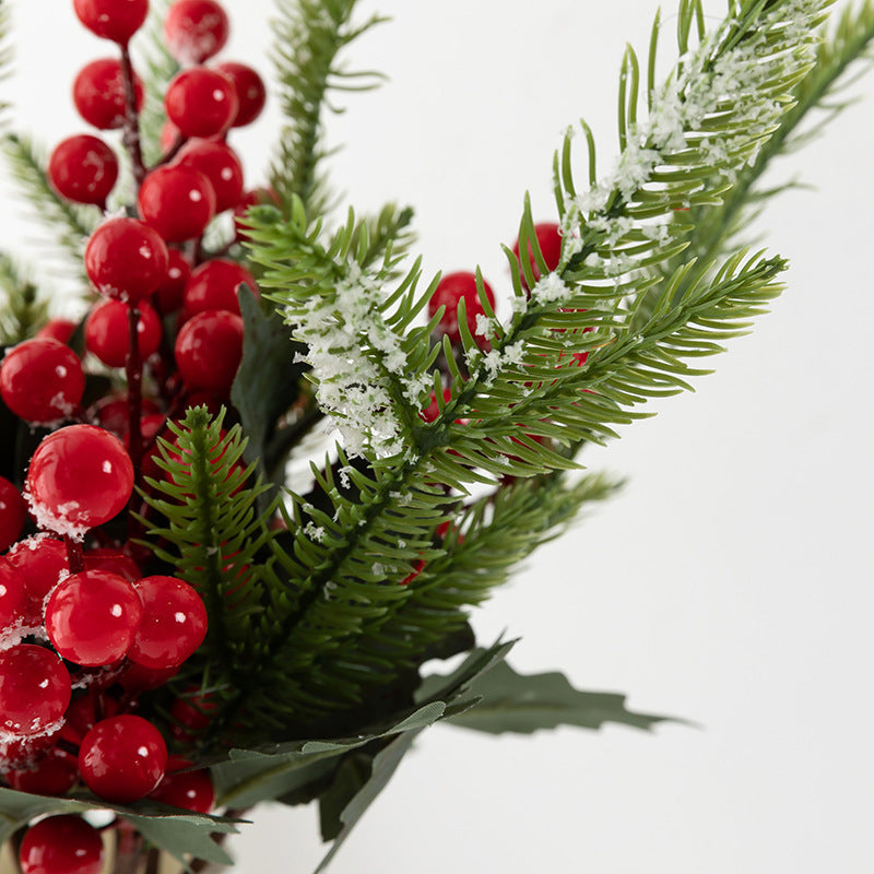 3 Styles Holly Berry Stems Picks Artificial Christmas Decoration Bulk Set