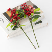 3 Styles Holly Berry Stems Picks Artificial Christmas Decoration Bulk Set