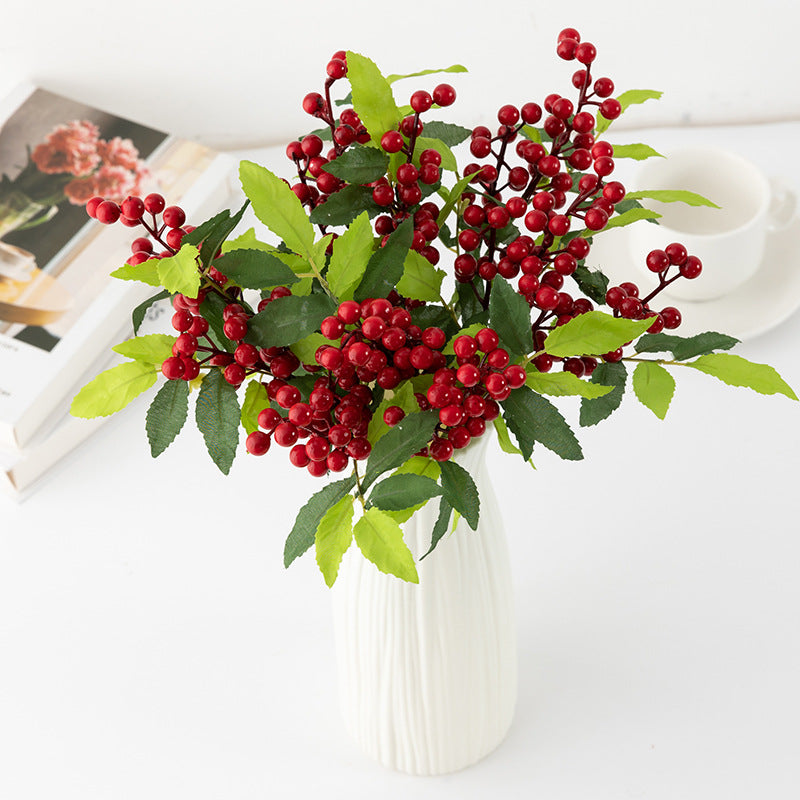 3 Styles Holly Berry Stems Picks Artificial Christmas Decoration Bulk Set