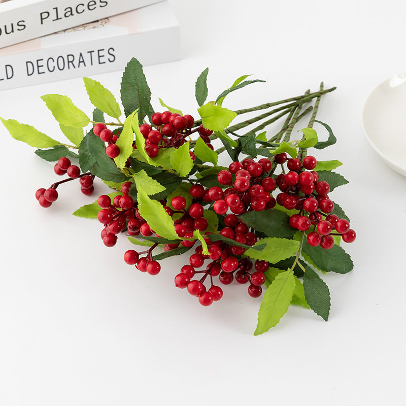 3 Styles Holly Berry Stems Picks Artificial Christmas Decoration Bulk Set