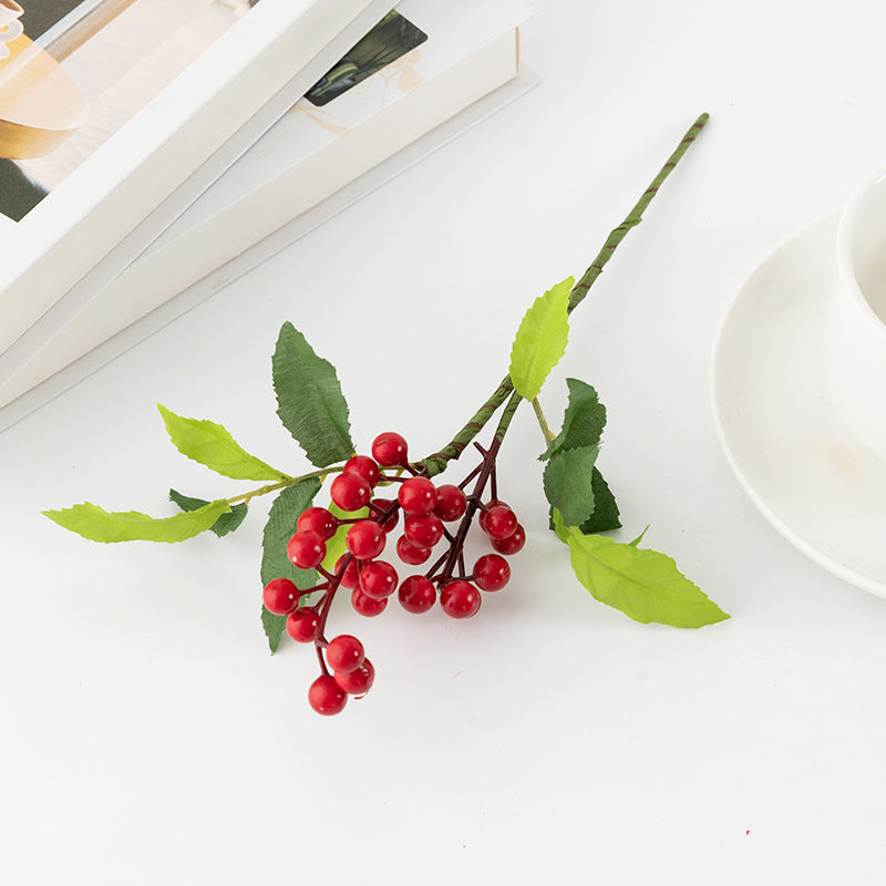 3 Styles Holly Berry Stems Picks Artificial Christmas Decoration Bulk Set