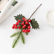 3 Styles Holly Berry Stems Picks Artificial Christmas Decoration Bulk Set