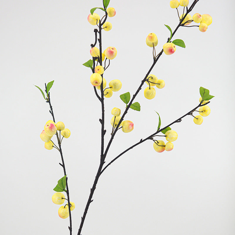 40 Inch Artificial Crabapple Berry Branch – Bulk Wholesale, Realistic Silk Fruit Stem