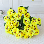 2 Pcs Artificial Pansy Bush Flowers UV Resistant for Outdoors, Bulk Wholesale