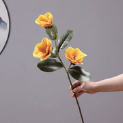 30 Inch Magnolia Stem Spray 6 Pcs Artificial Real Touch Silk Magnolia Flowers
