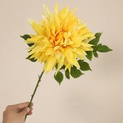 25.5 Inch Artificial Dahlia Stems, 6 Pcs, Autumn Colors, Realistic Silk Flowers for Home Decor, Wedding, Thanksgiving Arrangements