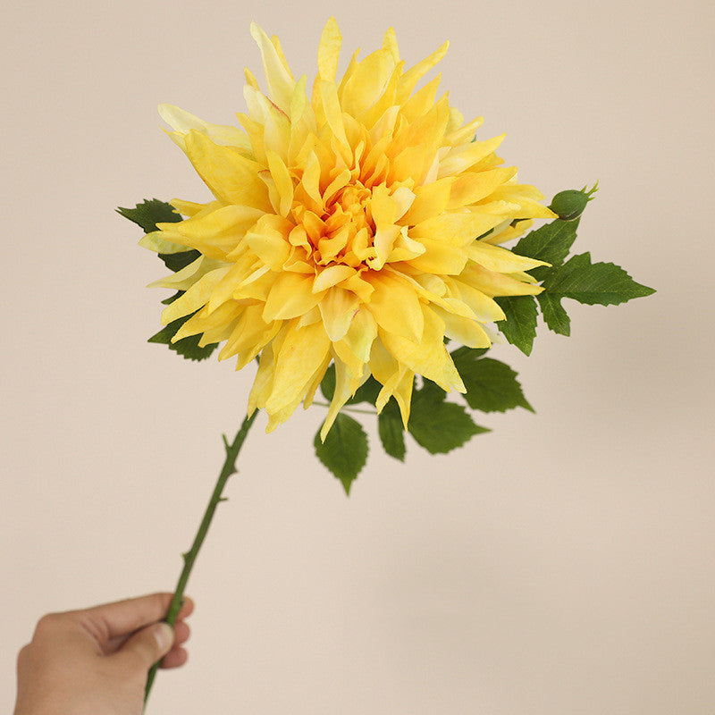 25.5 Inch Artificial Dahlia Stems, 6 Pcs, Autumn Colors, Realistic Silk Flowers for Home Decor, Wedding, Thanksgiving Arrangements