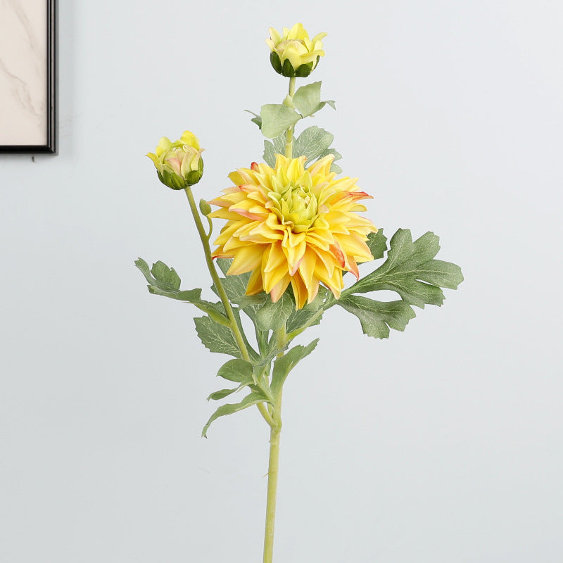 24 Inch Real Touch Dahlia Artificial Silk Flower Stem for Wedding and Home Decor