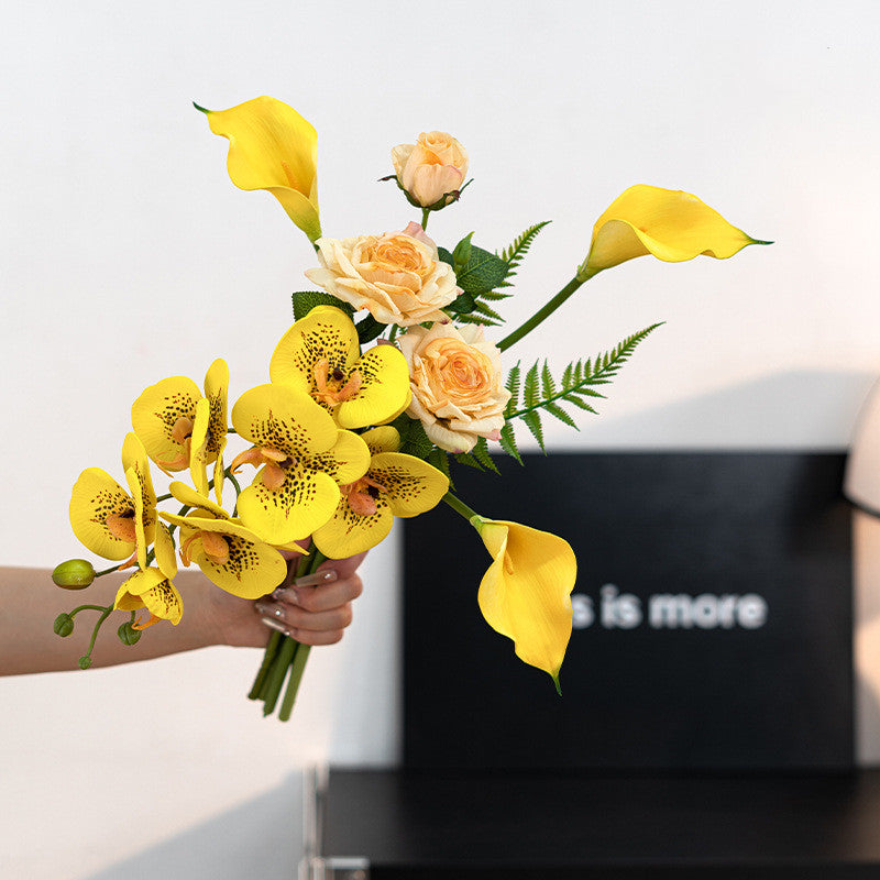 20 Inch Artificial Silk Phalaenopsis Orchid Bouquet, Pre-Arranged Floral Arrangement, Bulk Quantity