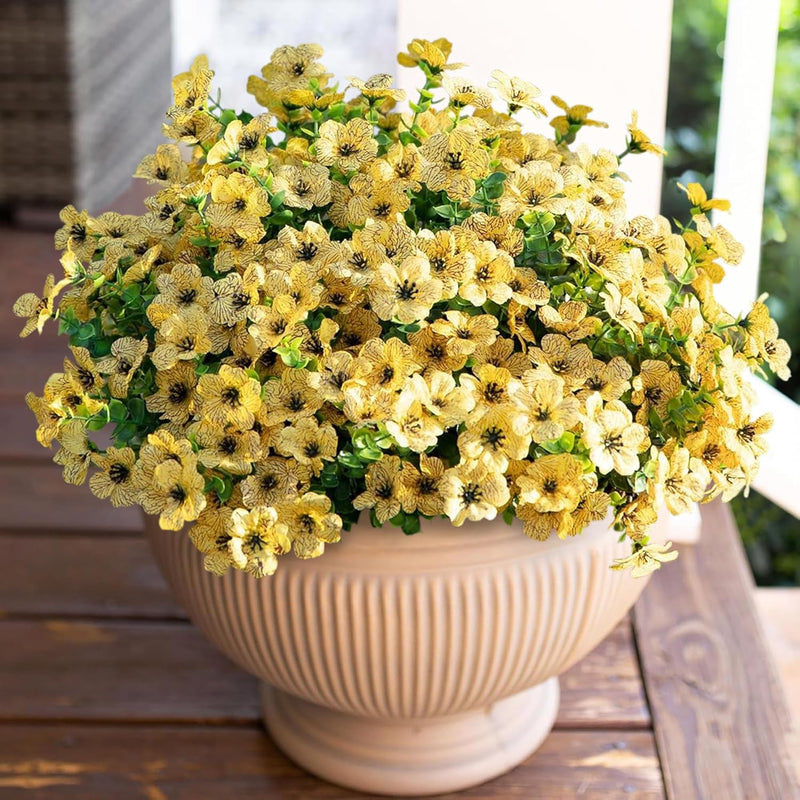 20 Bundles Artificial Flowers for Outdoor Home Decor, Spring Fall Seasonal, Silk Fake Plants