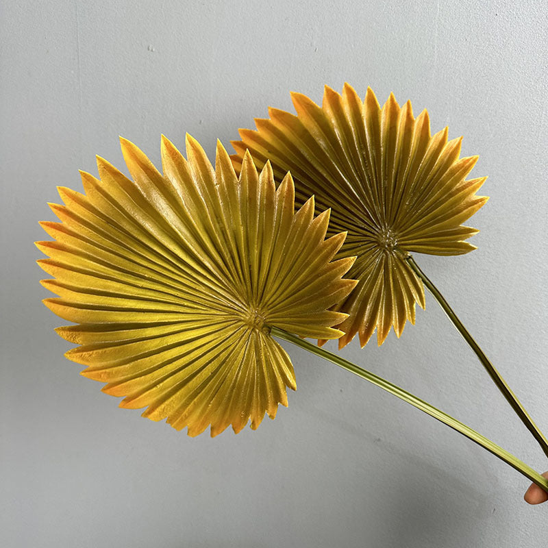 18 Inch Artificial Fan Palm Leaves with Stems, 10 Pcs Tropical Silk Plants for Wedding Decor