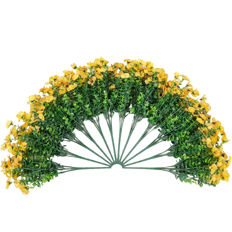 20 Bundles Artificial Flowers for Outdoor Home Decor, Spring Fall Seasonal, Silk Fake Plants