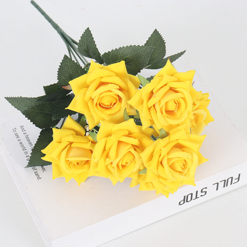 11 Colors 14 Inch Velvet Artificial Rose Bush Stems Bulk 11 Pcs Silk Flowers