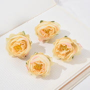 50 Pcs Mini Artificial Rose Flower Heads for Crafts Wedding Centerpieces Bridal Shower Home Decor