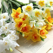 15 Pcs Artificial Silk Daffodil Stems 12 Inch March Birth Flower Narcissus Bouquet