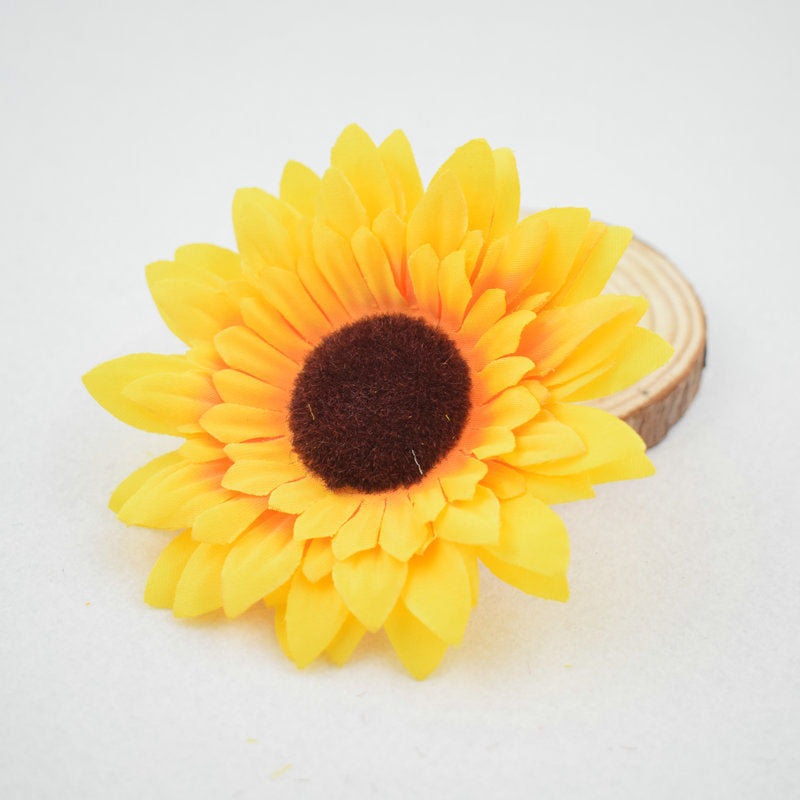 Bulk 3.5" Sunflower Flower Head Artificial Silk Flowers Wholesale