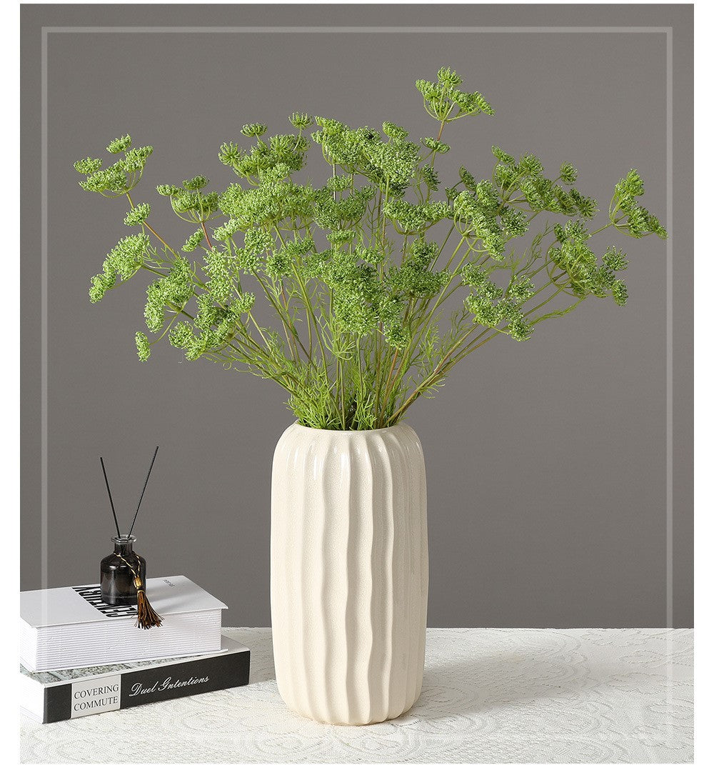 Wholesale Artificial Dill Tweedia Spray Faux Wild Carrot Fennel Flower Stem 32 Inch