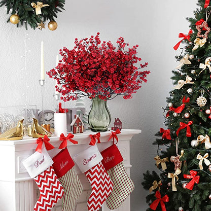Bulk 15Pcs Red Babys Breath Artificial Flowers Real Touch Faux Gypsophila Bouquet Silk Flowers Wholesale