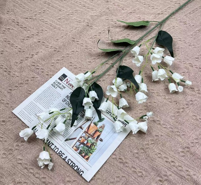 Bulk 39" Lily of The Valley Hanging Orchid Long Stem Silk Artificial Flowers Wholesale