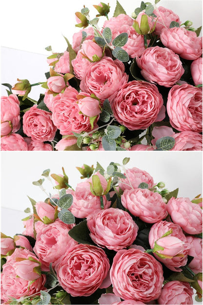 Bulk 12" Peony Bush Silk Flowers Bush Flowers Arrangement Flower Bouquet Wholesale