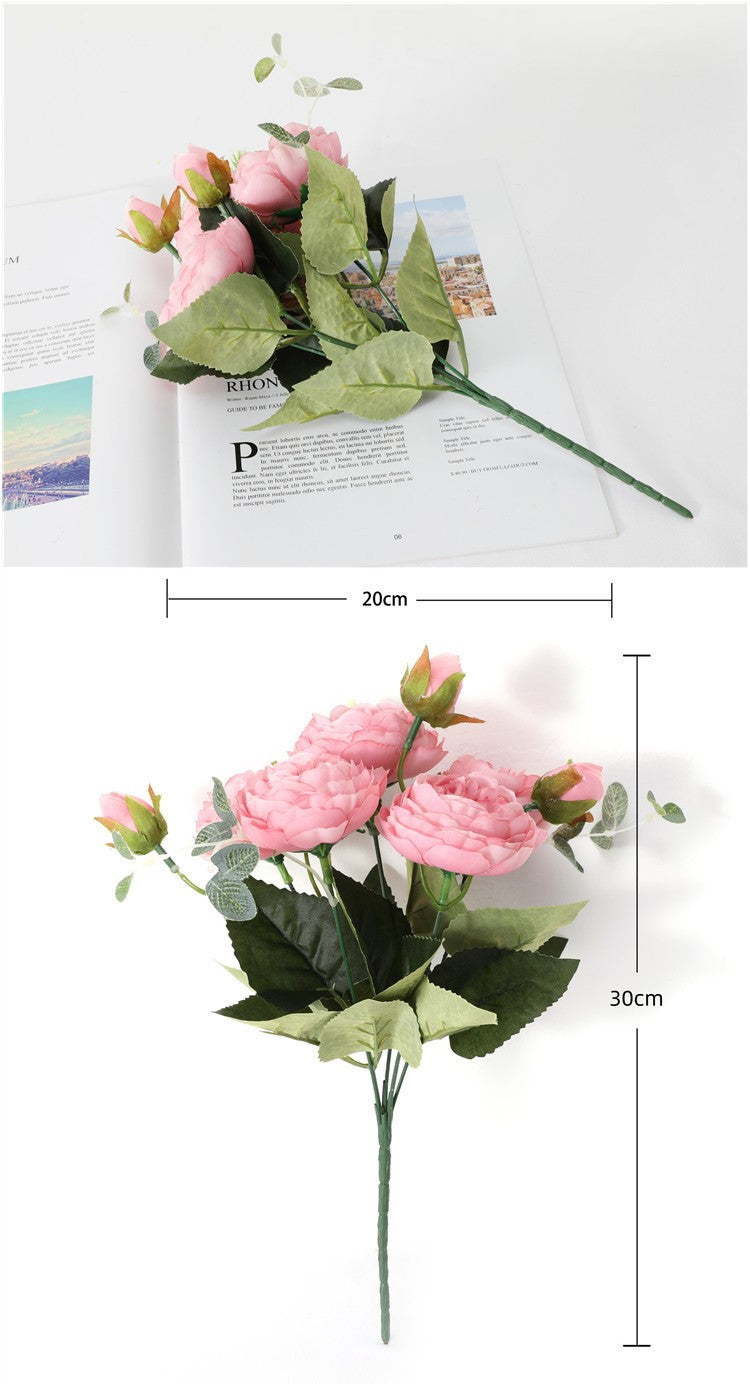 Bulk 12" Peony Bush Silk Flowers Bush Flowers Arrangement Flower Bouquet Wholesale