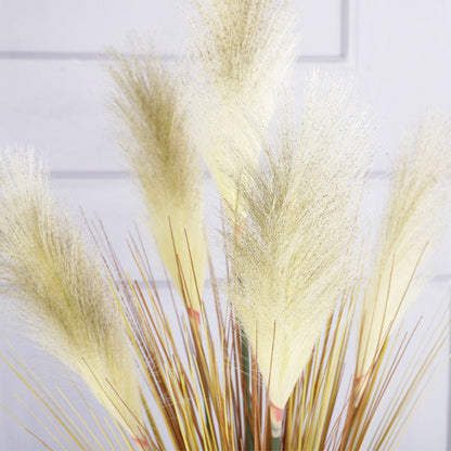 Bulk 33" Artificial Grass Plant Faux Reed Grass Fake Shrubs Outdoor Plant Pampas Wholesale