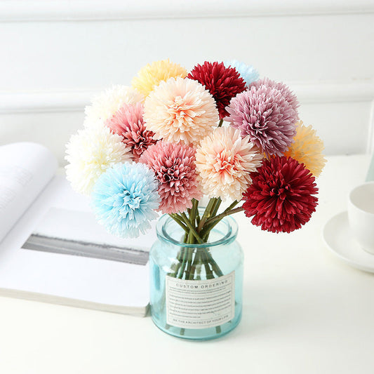 Bulk 11" Artificial Ball Chrysanthemum Stems Silk Flowers for Wedding Bouquets Home Decor Party Table Centerpieces DIY Floral Arrangements Wholesale