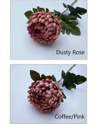 Premium 5 Piece Realistic Kiku Flower Stems  Artificial Chrysanthemum Buds for Luxury Wedding & Home Décor Centerpieces 14 Colors