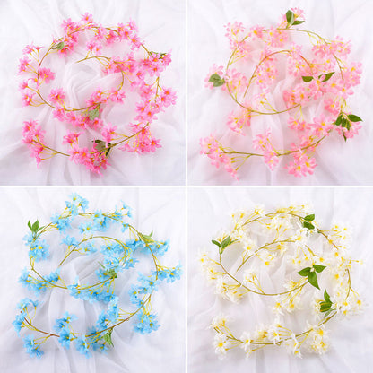 Commercial Venue Artificial Cherry Blossom Garland, 70.9" L, 135-Flower Cascading Vine