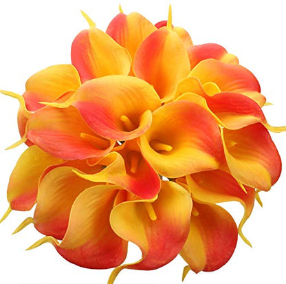 Bulk 20Pcs Calla Lily Flowers Bouquet Real Touch Black Halloween Flowers Table Centerpieces Wholesale