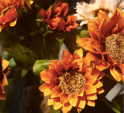 Bulk 18" Large Artificial Sunflowers Bush Silk Flowers Wholesale