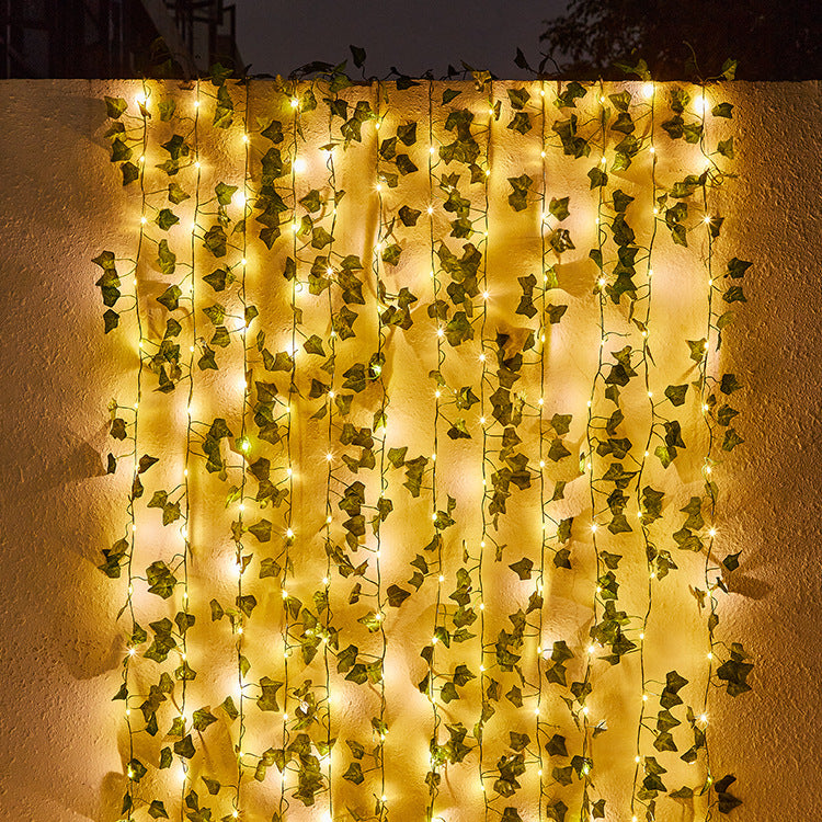 Bulk 24 Pack Artificial Ivy with LED String Light Backdrop Lights Leaves Wall Decor Leaf Plants Vines Greenery Garland Hanging Plant Vine for Room Garden Office Wedding Wall Decor Wholesale