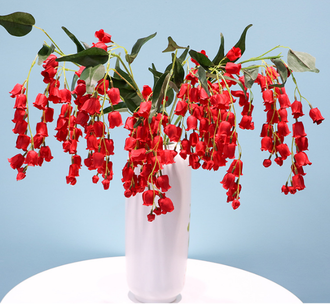 Bulk 39" Lily of The Valley Hanging Orchid Long Stem Silk Artificial Flowers Wholesale