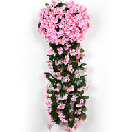 Bulk 2Pcs Faux Hanging Plants Weep Begonia Silk Flowers Garland for Outdoors Wholesale