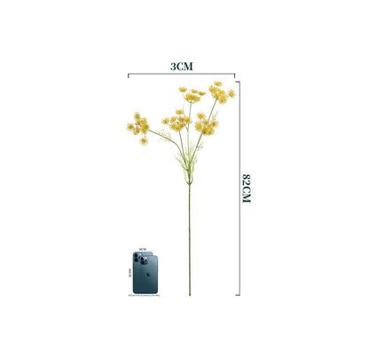 Wholesale Artificial Dill Tweedia Spray Faux Wild Carrot Fennel Flower Stem 32 Inch