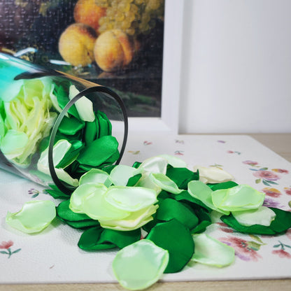 Bulk 600PCS Mixed Green Cream Silk Rose Flower Petals for Proposal Wedding Centerpieces Reception Table/Walk Decorations Wholesale