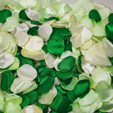 Bulk 600PCS Mixed Green Cream Silk Rose Flower Petals for Proposal Wedding Centerpieces Reception Table/Walk Decorations Wholesale