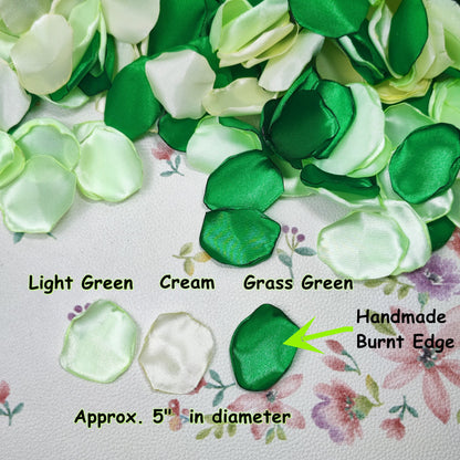Bulk 600PCS Mixed Green Cream Silk Rose Flower Petals for Proposal Wedding Centerpieces Reception Table/Walk Decorations Wholesale