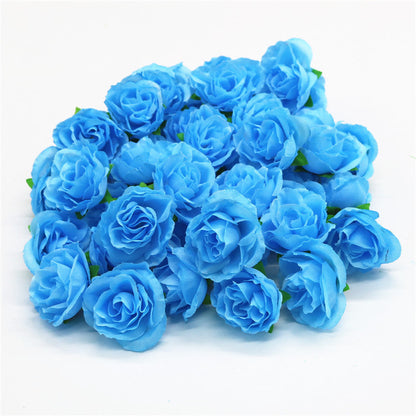 Bulk 50Pcs Tiny Roses Artificial Flowers Roses Flower Heads for DIY Crafts Wedding Centerpieces Bridal Shower Party Home Decor Wholesale