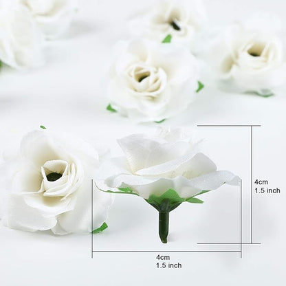 Bulk 50Pcs Tiny Roses Artificial Flowers Roses Flower Heads for DIY Crafts Wedding Centerpieces Bridal Shower Party Home Decor Wholesale