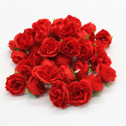 Bulk 50Pcs Tiny Roses Artificial Flowers Roses Flower Heads for DIY Crafts Wedding Centerpieces Bridal Shower Party Home Decor Wholesale