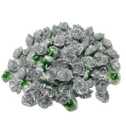 Bulk 50Pcs Tiny Roses Artificial Flowers Roses Flower Heads for DIY Crafts Wedding Centerpieces Bridal Shower Party Home Decor Wholesale