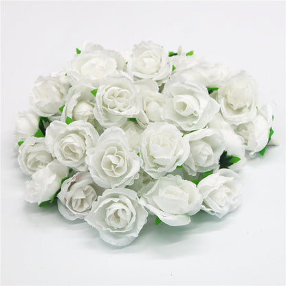 Bulk 50Pcs Tiny Roses Artificial Flowers Roses Flower Heads for DIY Crafts Wedding Centerpieces Bridal Shower Party Home Decor Wholesale