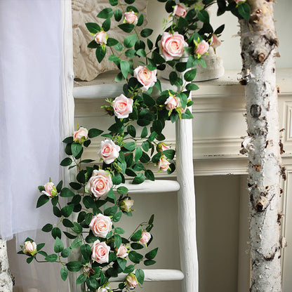 Bulk 2 Pcs Blooming Rose Hanging Flower Garland for Outdoor Wedding Arches Wholesale