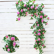 Bulk 2 Pcs Blooming Rose Hanging Flower Garland for Outdoor Wedding Arches Wholesale